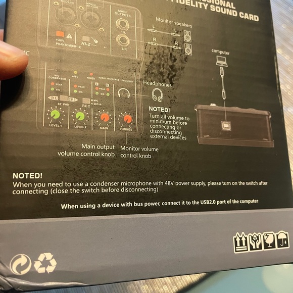 Audio Mixer 2 Ch With Phantom Power New - Picture 4 of 9